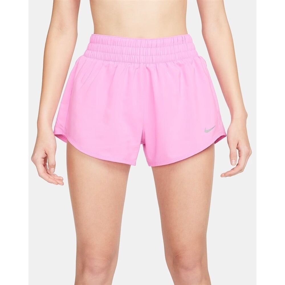 Nike One Women's Dri-FIT Mid-Rise 3" Brief-Lined Shorts Pink Size Small NWT